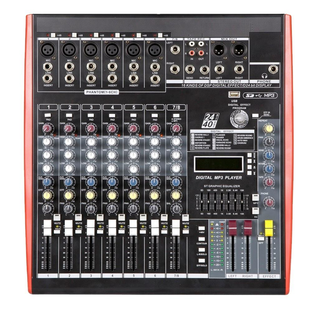MFX8 Audio profesional Mezclador de audio de 8 canales