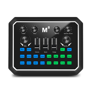 M8 Multifuncional Remix Tarjeta de sonido Mini Studio Audio Mixer Tarjeta de sonido Live Show Grabación de sonido