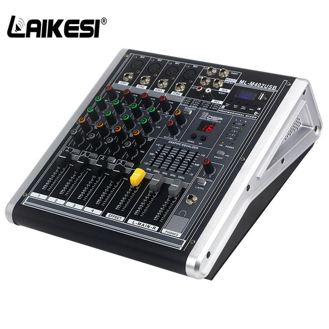 LAIEKSI Consola de audio potencia power mixer Mezclador