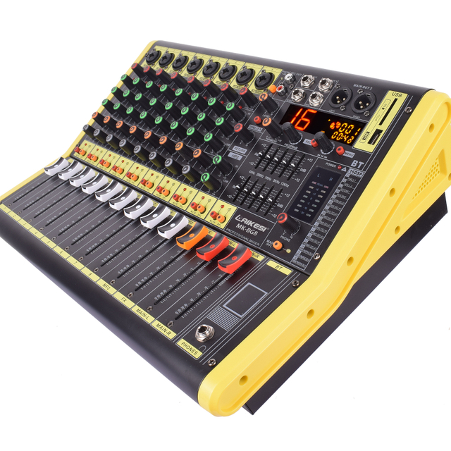 MK-BG Serie 8 canales mezclador de potencia amplificador consola mezcladora digital